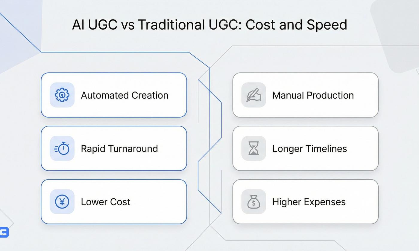 AI UGC vs Traditional UGC: Cost and Speed