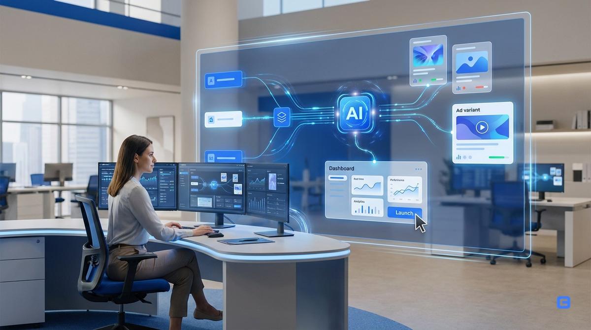 Illustration for AI Facebook ad generator - create high-converting ads in minutes