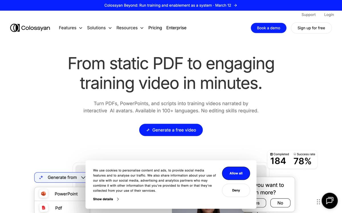 #6: Colossyan - hero screenshot