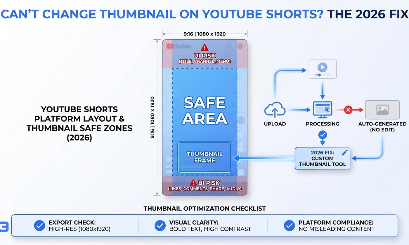 YouTube Shorts mobile upload screen showing a selected thumbnail frame