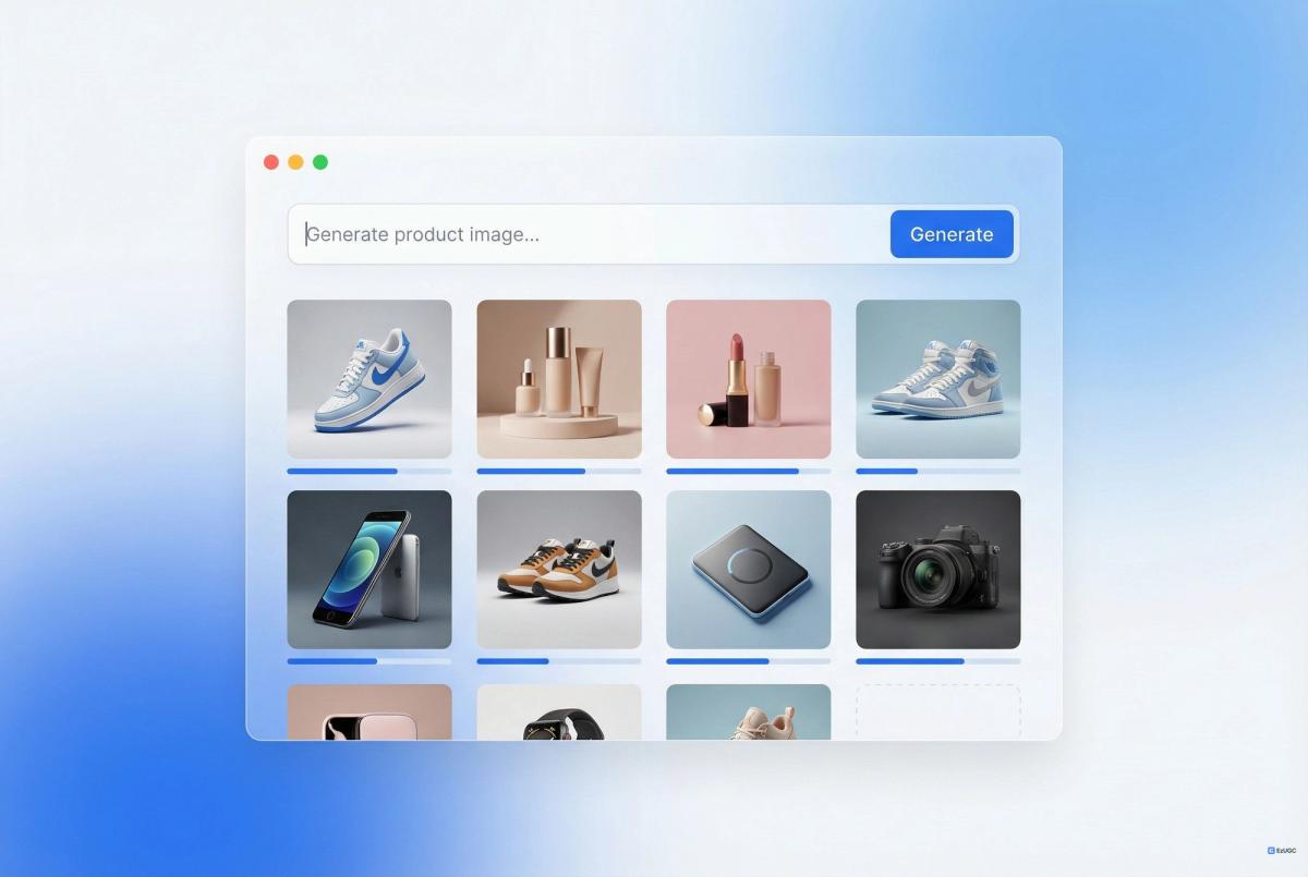 An AI image generator on a pink and blue background.