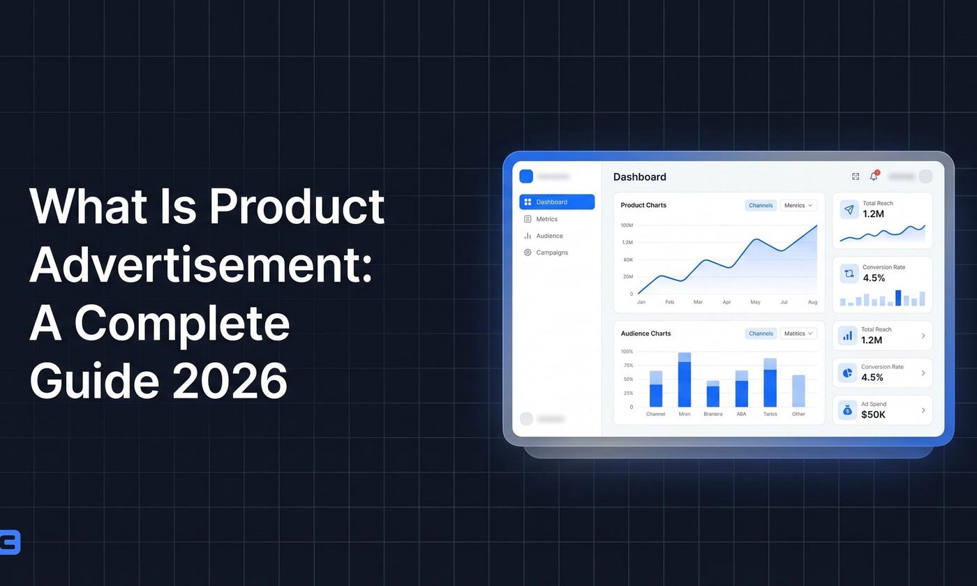 Product advertising strategy dashboard with campaign optimization visuals