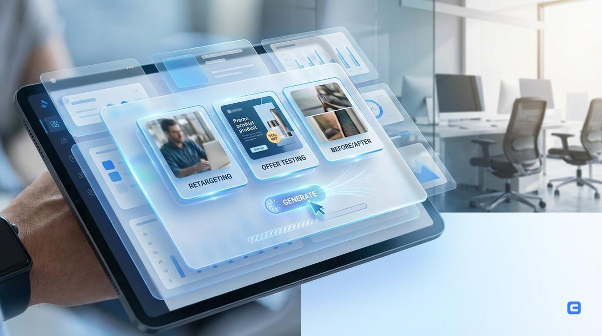 Illustration for AI Facebook ad generator - create high-converting ads in minutes