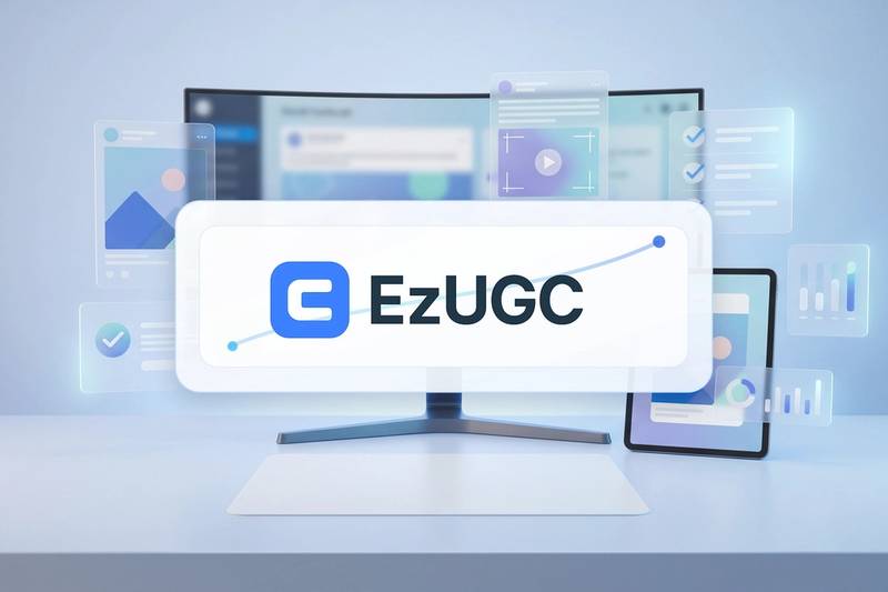 EzUGC ad assist tools hero banner for small business creative workflows