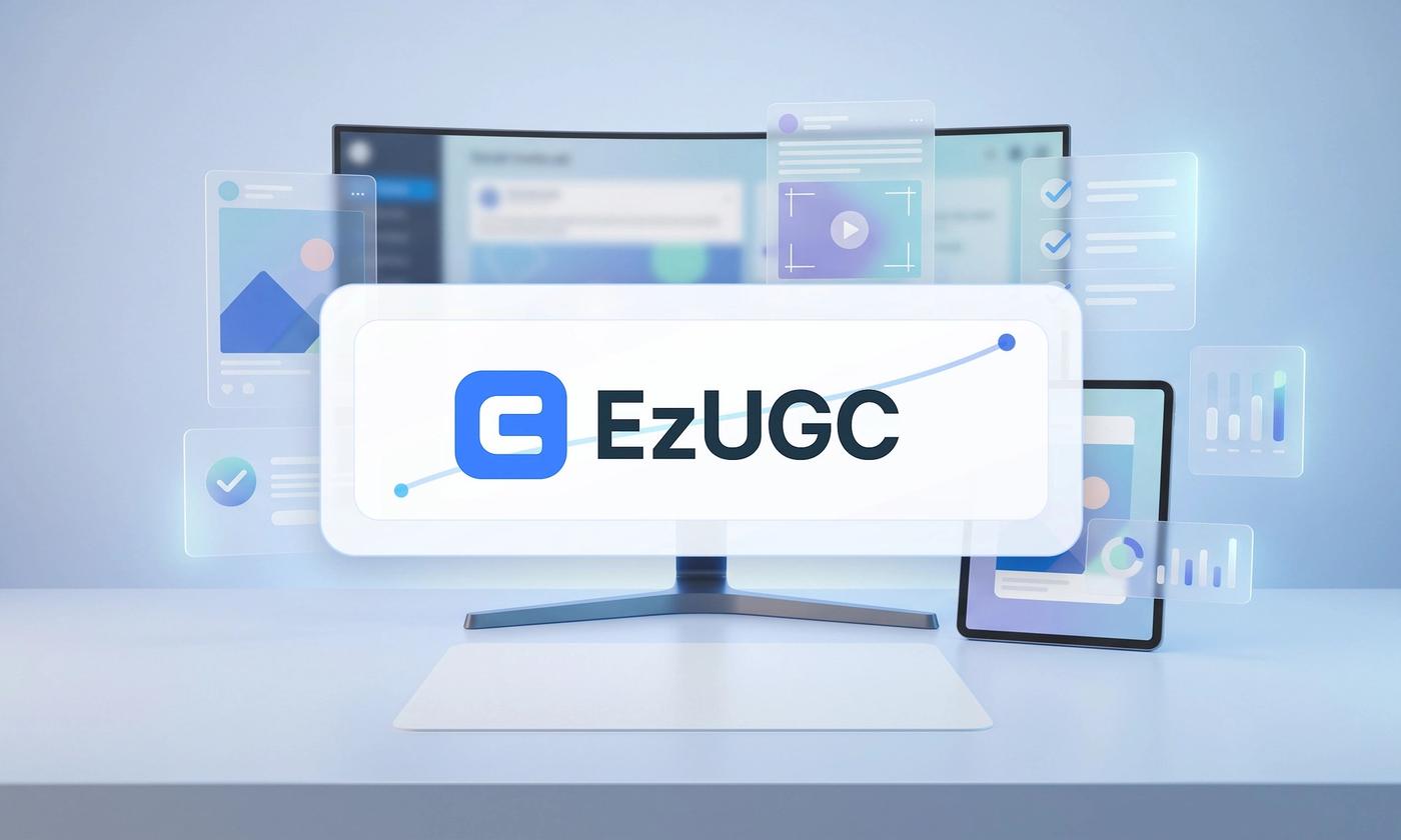 EzUGC ad assist tools hero banner for small business creative workflows