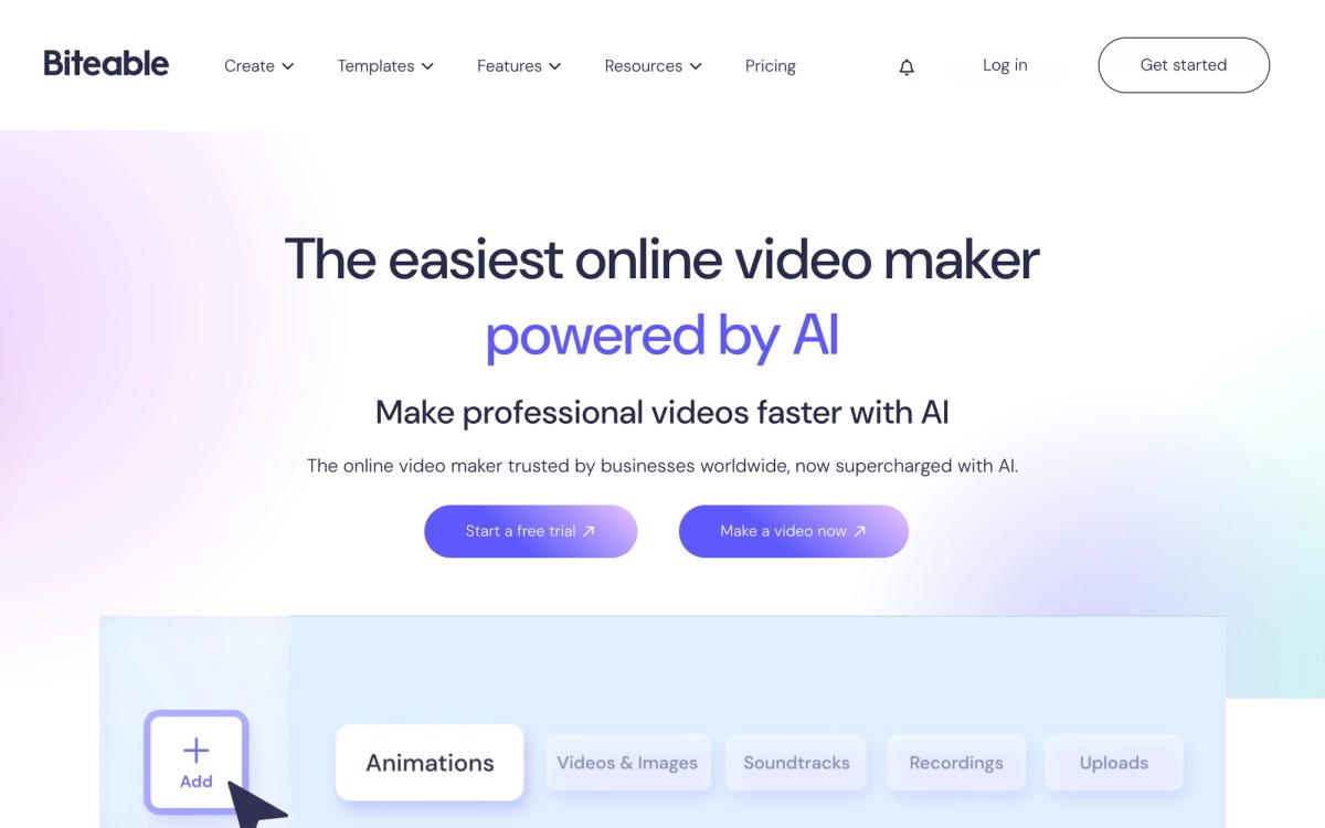 4. Biteable: Bite-sized videos with big impact - hero screenshot