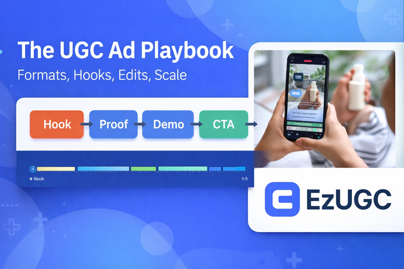 A specific UGC playbook: best formats, hook formulas, organic vs paid structure, editing rules, platform tweaks, creator sourcing, and scaling.