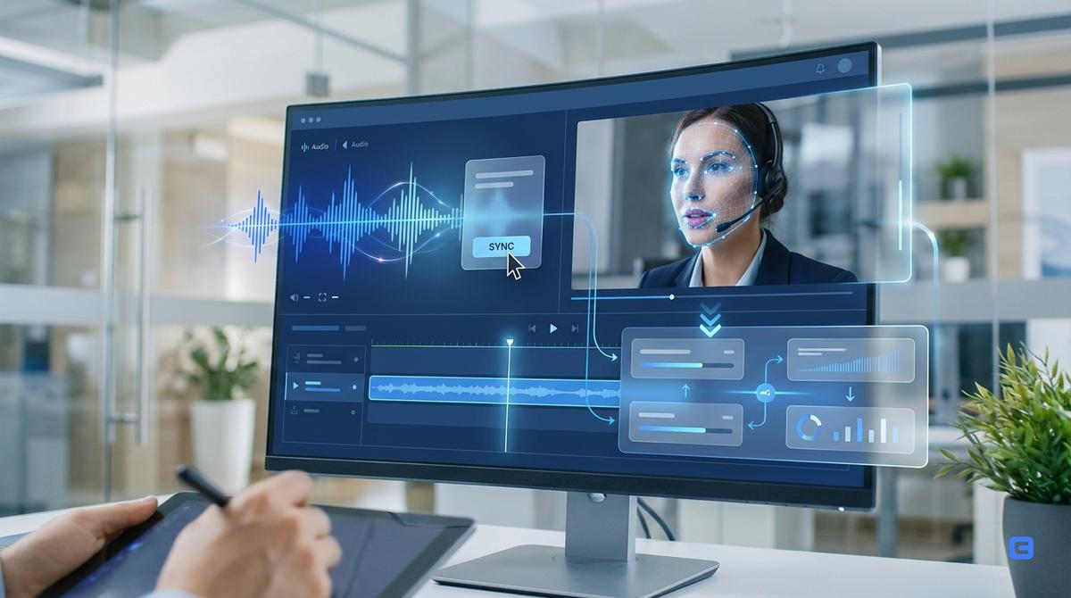 Editorial illustration for Understanding AI lip sync app technology