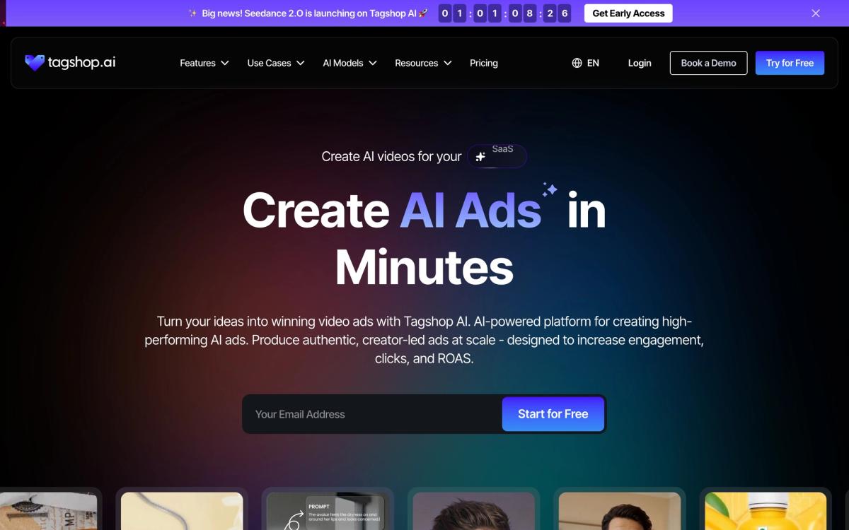 3. Tagshop AI - AI Video Ads - hero screenshot