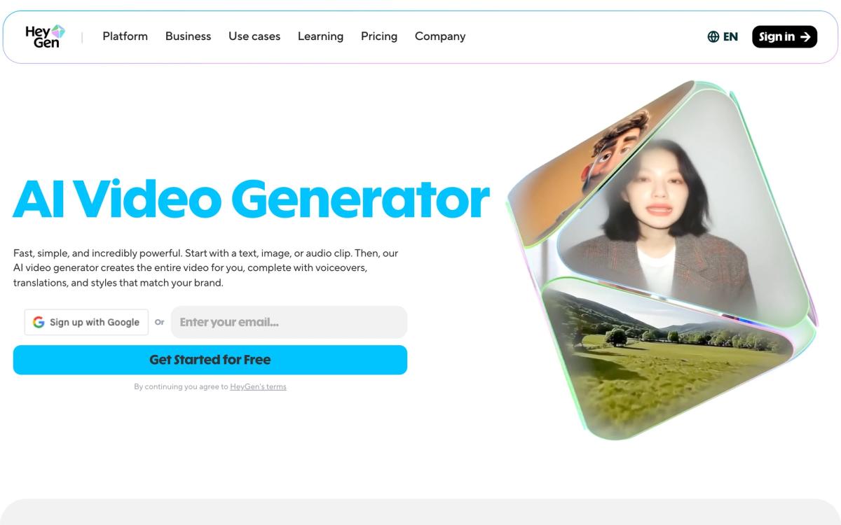 #4: HeyGen - hero screenshot