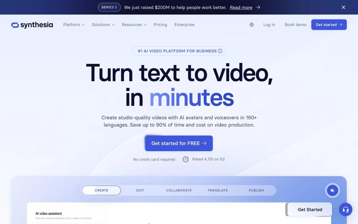 #5: Synthesia - hero screenshot