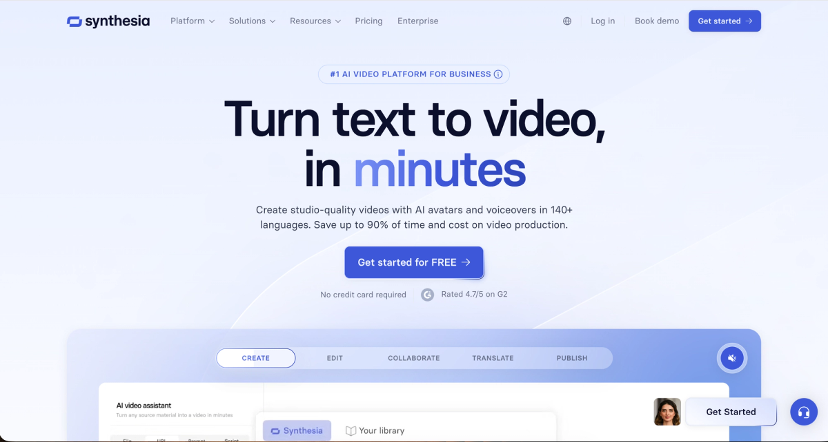 Synthesia - #2 AI Avatar Generator