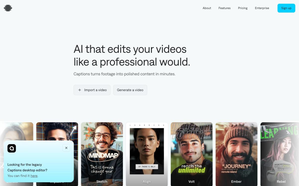 6. Captions - hero screenshot