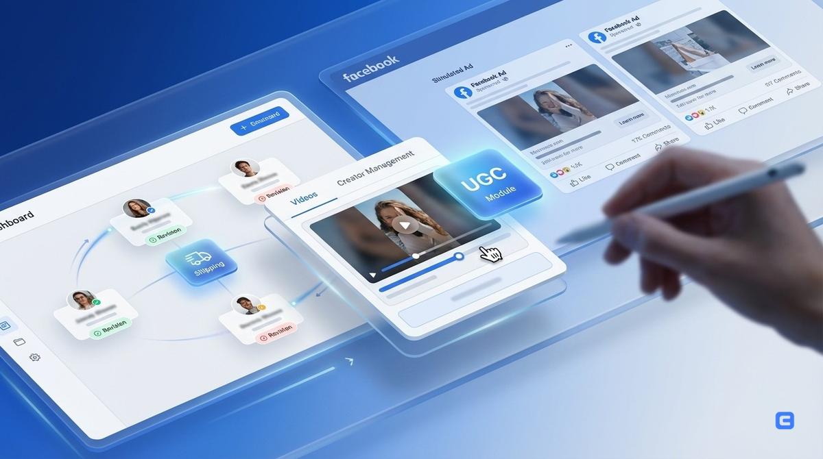 Illustration for AI Facebook ad generator - create high-converting ads in minutes