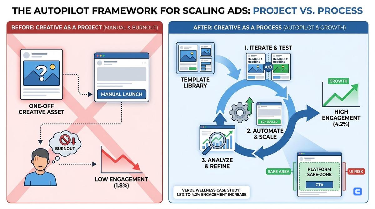 Editorial illustration for The autopilot framework for scaling ads without burnout