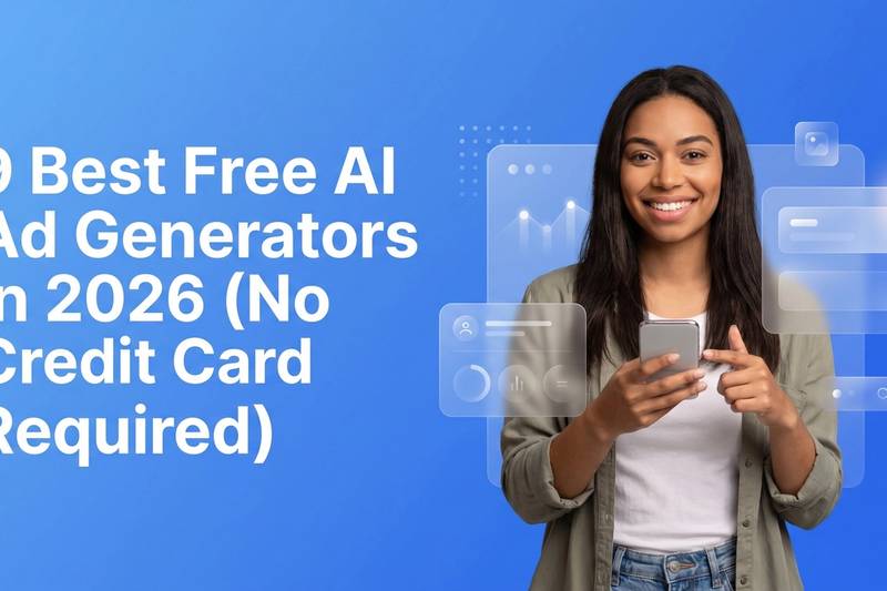 AI creator reviewing ad creative variants on a phone and laptop