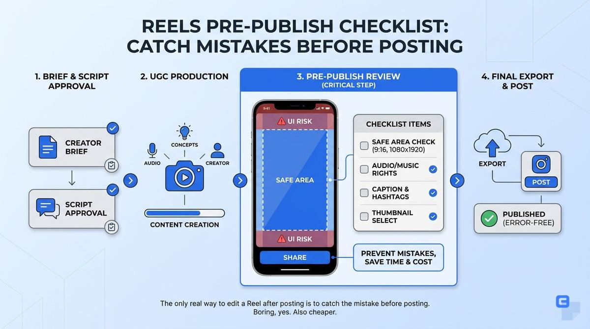 Editorial illustration for The pre-publish checklist that prevents most Reel mistakes