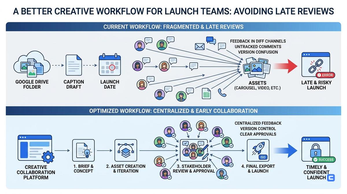 Editorial illustration for A better creative workflow for launch teams