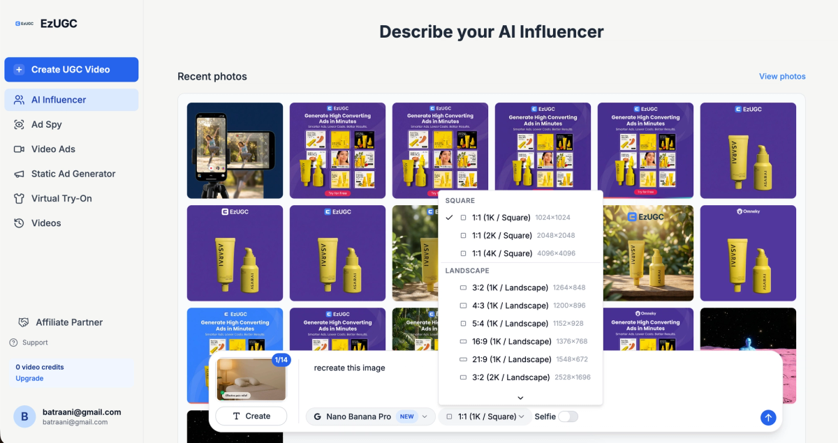 EzUGC AI - #1 AI Avatar Generator in 2026