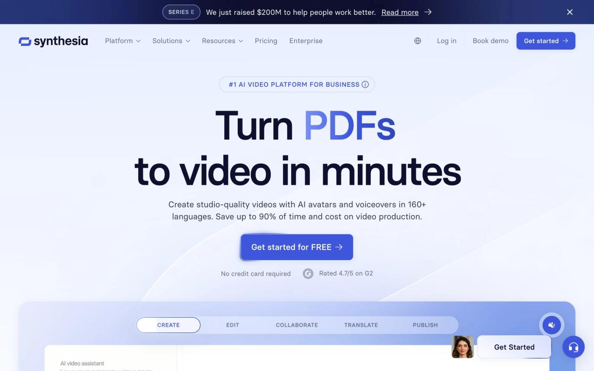 12. Synthesia - hero screenshot