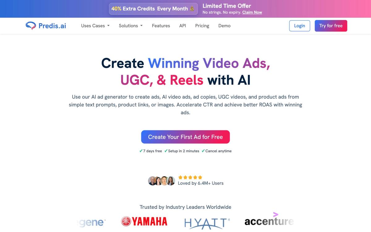 Predis.ai homepage hero screenshot