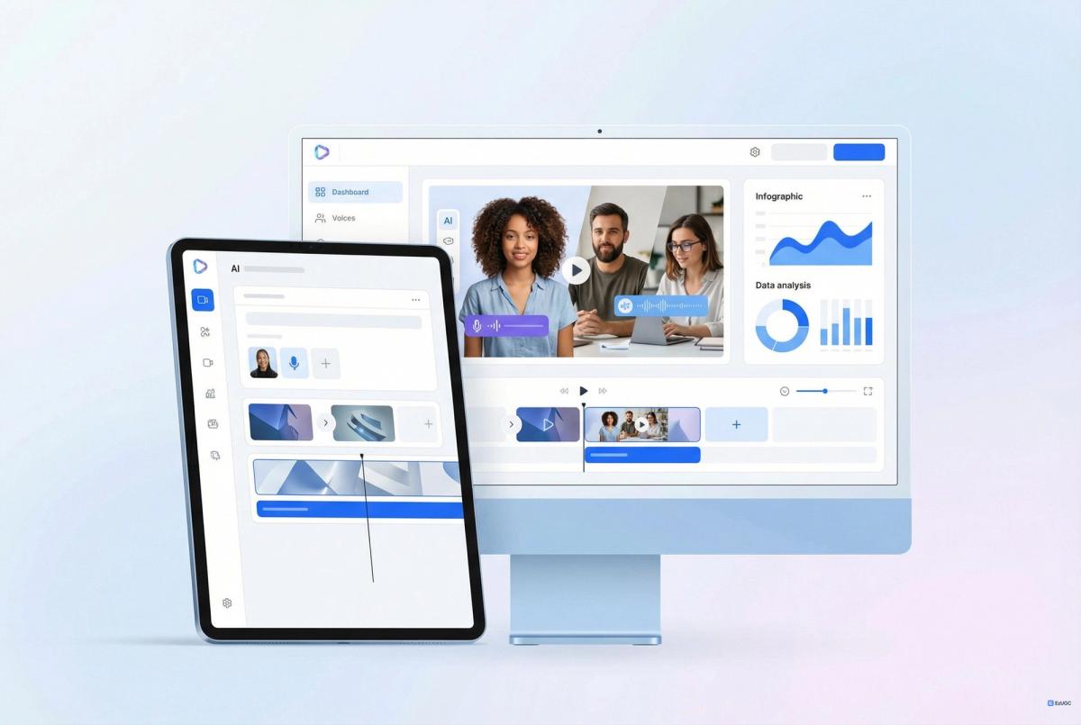 HeyGen dashboard showing avatar selection and video creation interface