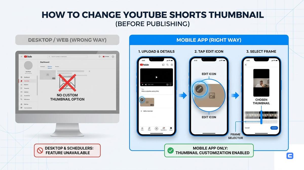 Editorial illustration for How to change the thumbnail on YouTube Shorts before publishing