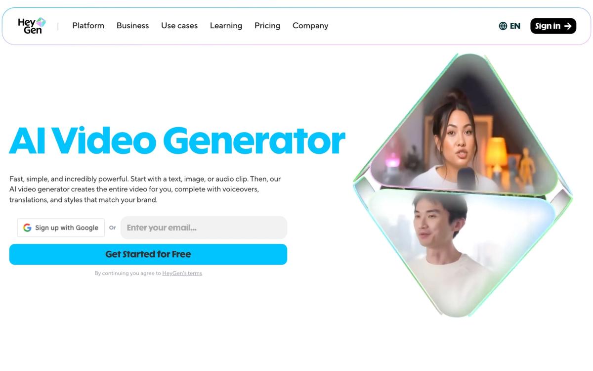 9. HeyGen (UGC Avatars) - hero screenshot