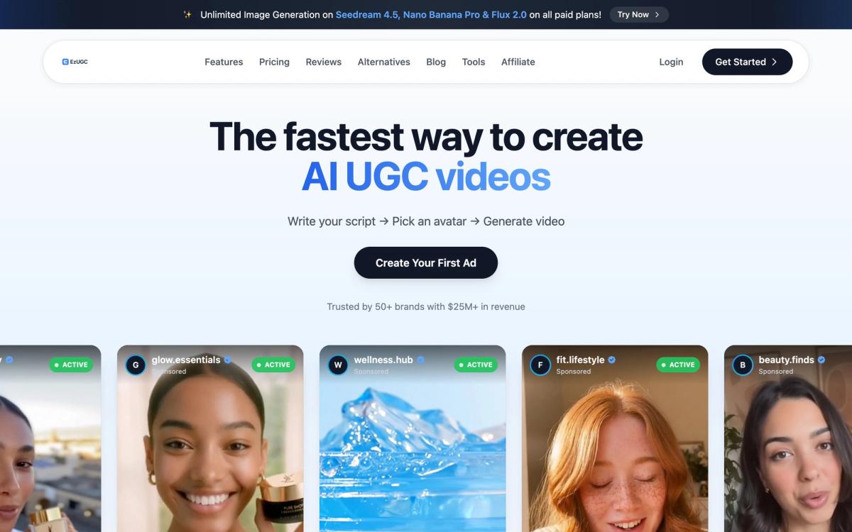 EzUGC: AI UGC Video Creation for Everyone - hero screenshot