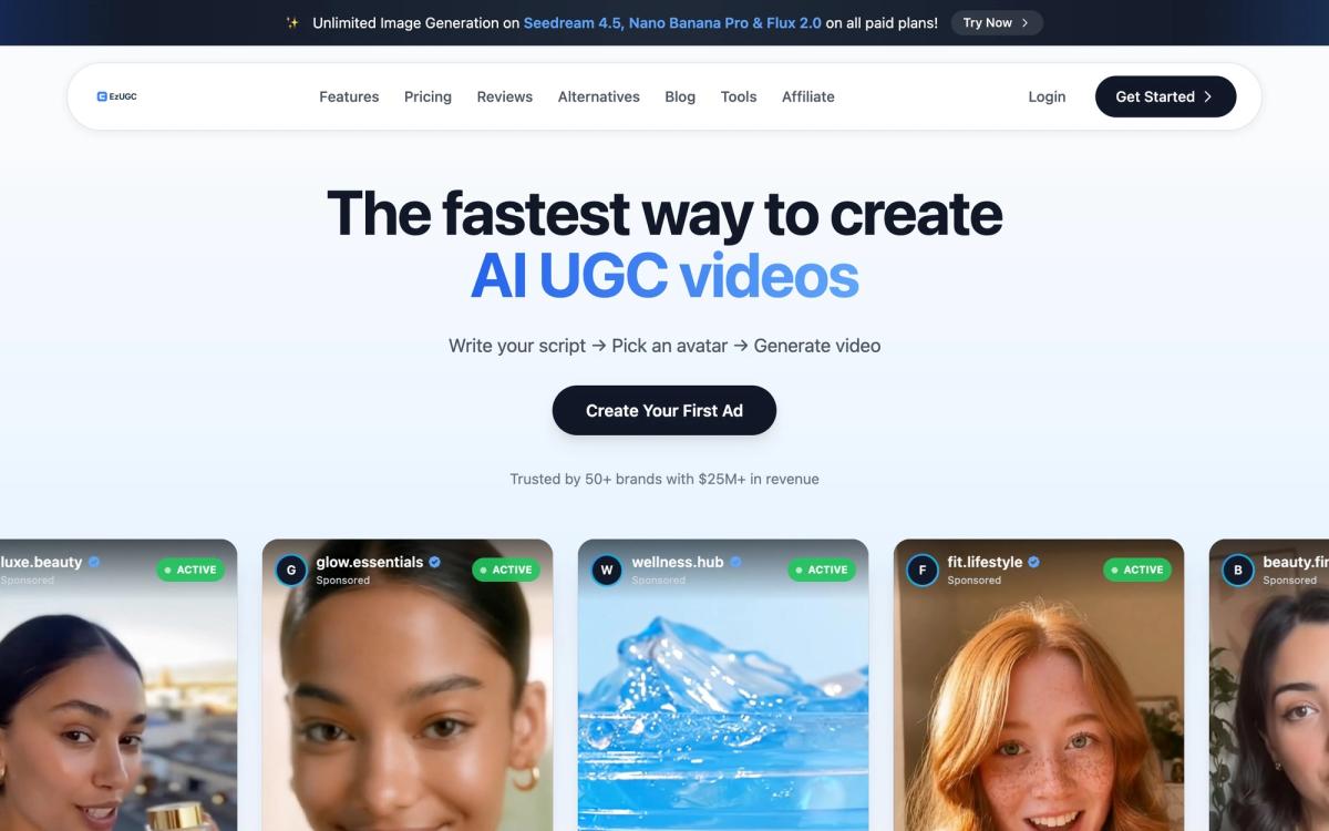 When EzUGC Is the Better Supawork AI Alternative - hero screenshot