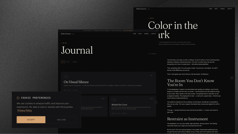 Zutra Cinematic — Astro 6 Portfolio Template for Visual Creators