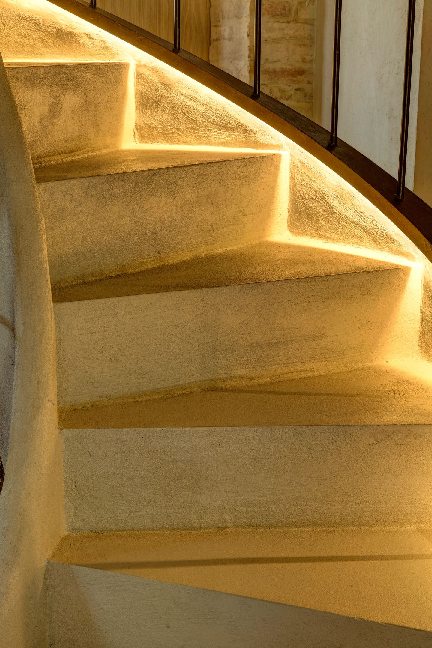 The treads lit from beneath