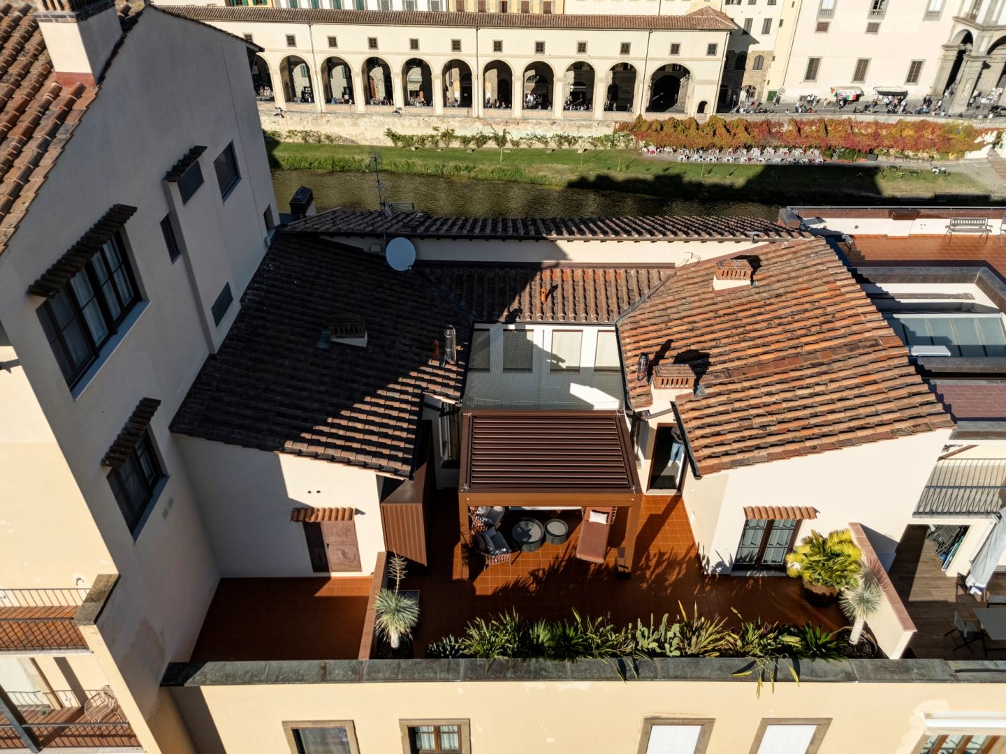 Rooftops and the Uffizi arcade below
