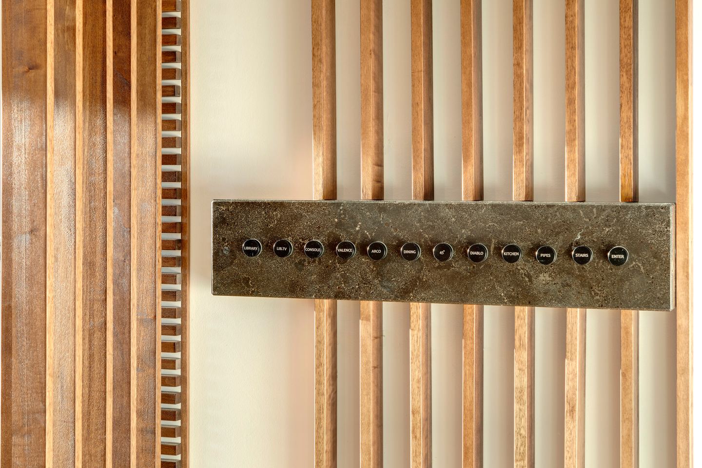 The switch plate and the slats, close