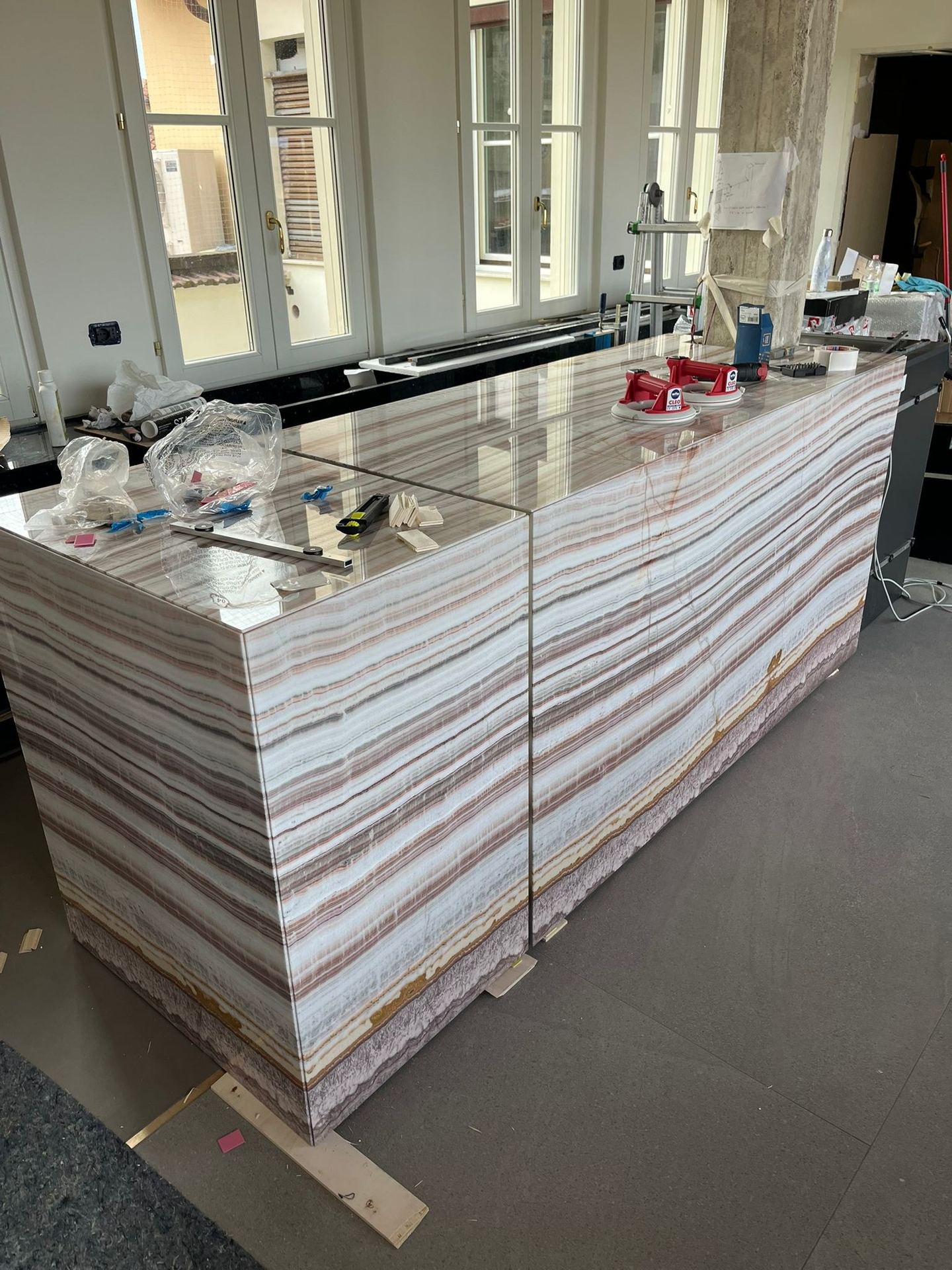 The onyx island clad and still wrapped