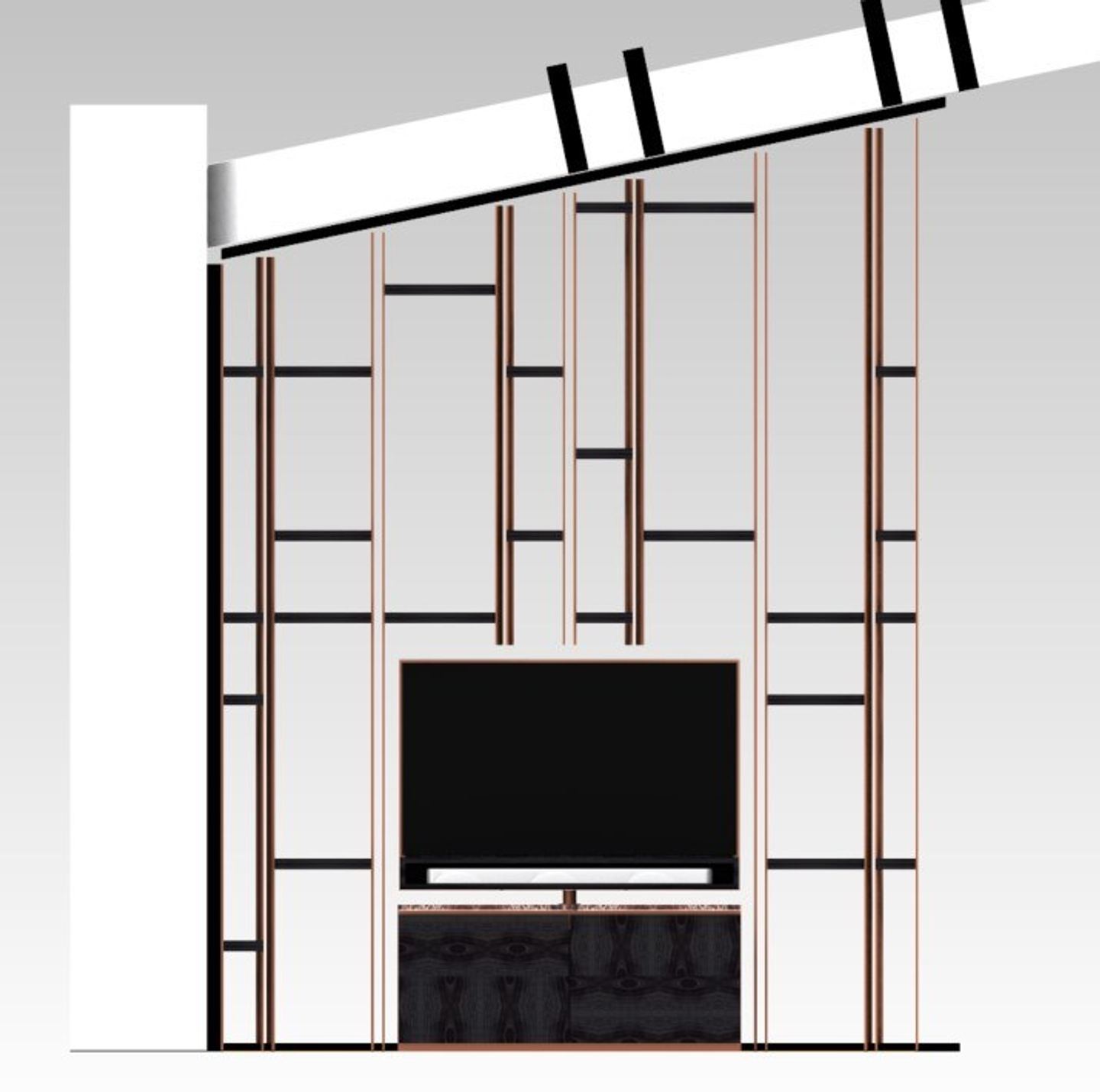 The library in elevation, first version