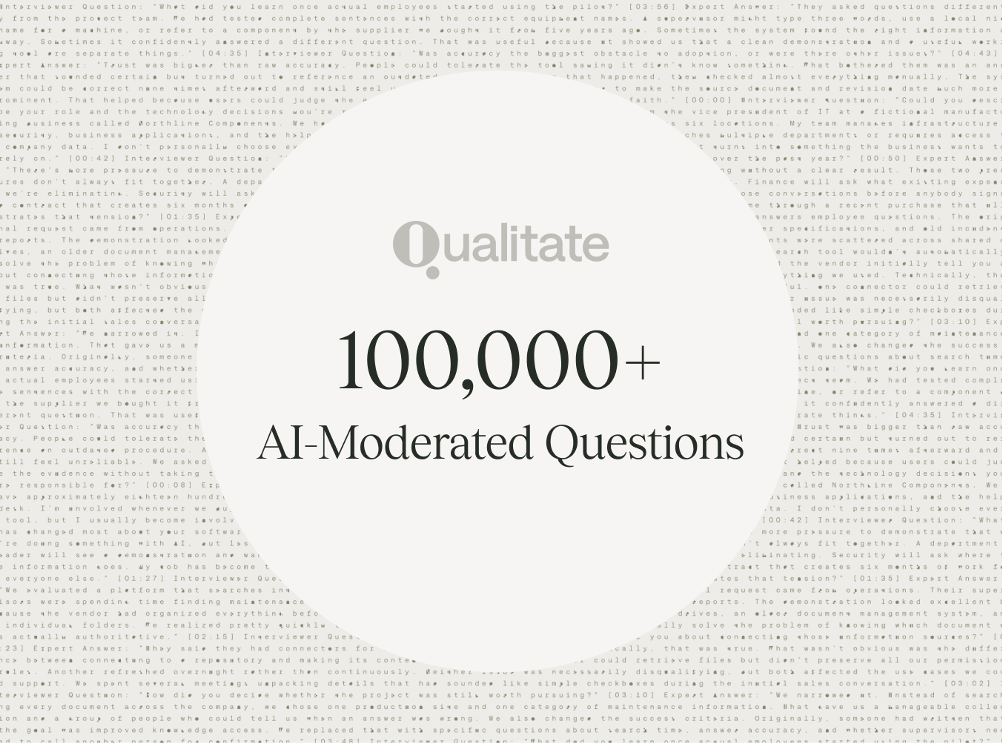 Qualitate Crosses 100K AI-Moderated Questions to Experts