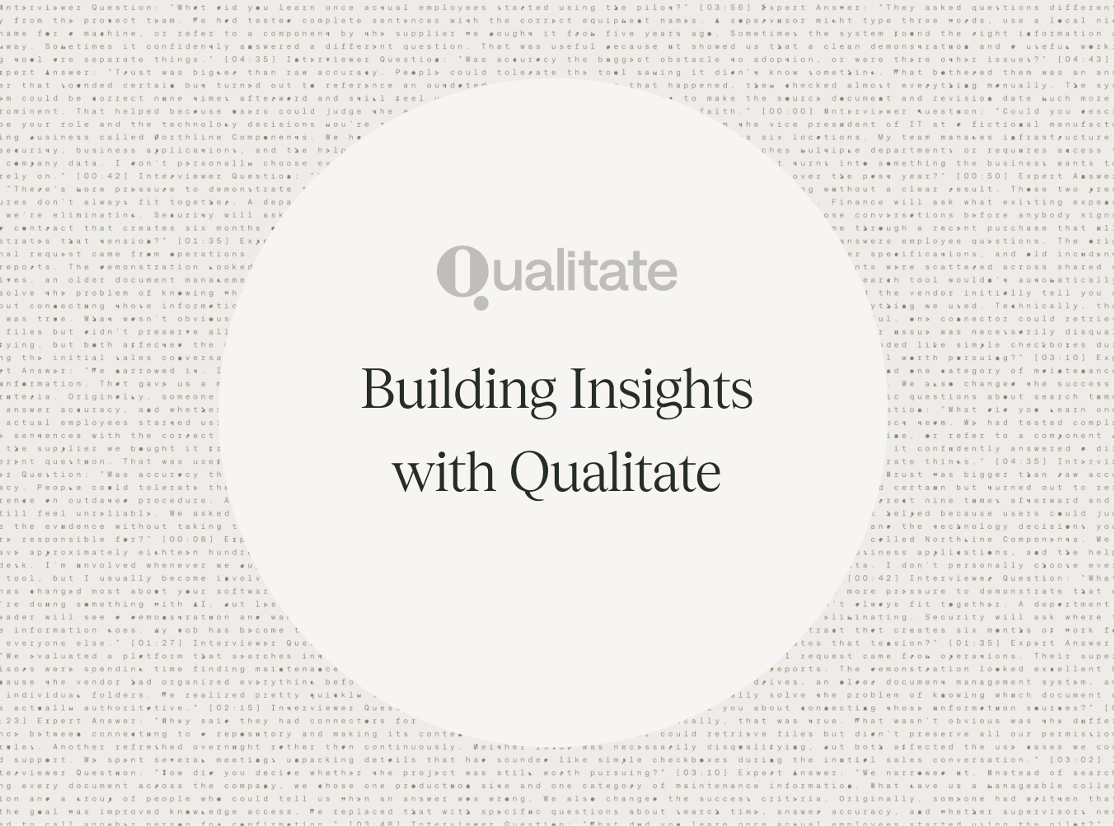 Why I bet on Qualitate & building an insights function around proprietary data
