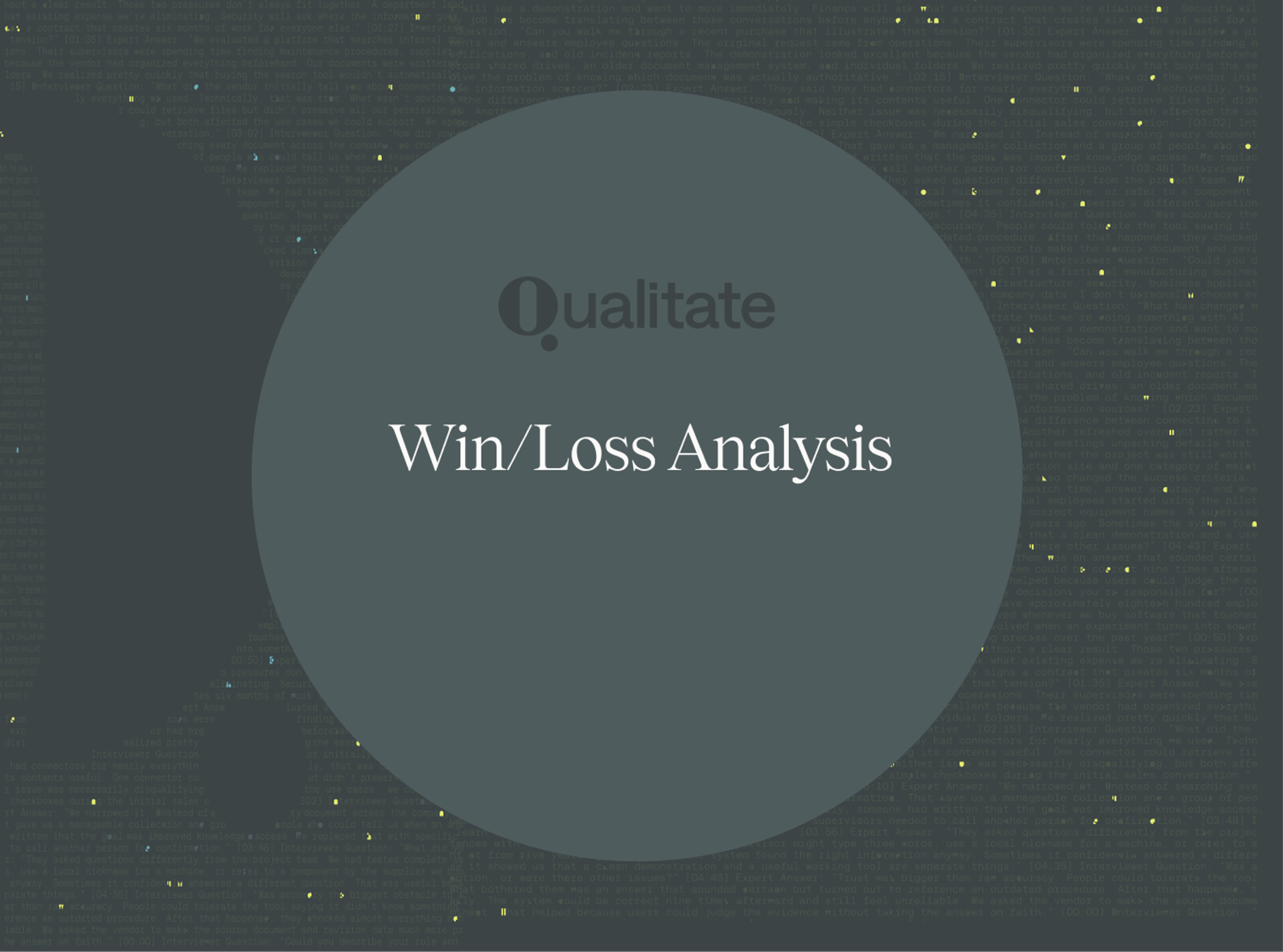 Win/loss analysis built on 500,000K+ minutes of buyer interviews