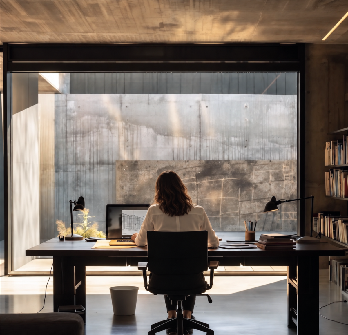 Professional working at a desk