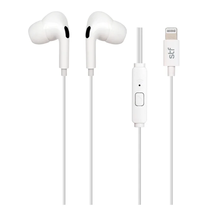 Audífonos   alámbricos   In   Ear   STF   Tipo   lightning,   Manos   libres   con   micrófono,   Blanco