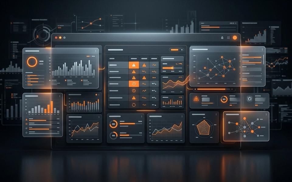 Abstract dark website audit dashboard for evaluating answer engine optimization services Abstract dark website audit dashboard for evaluating answer engine optimization services