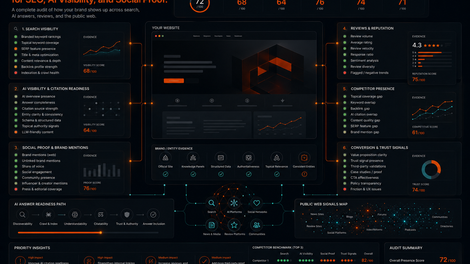 Online Presence Audit Checklist for SEO, AI Visibility, and Social Proof