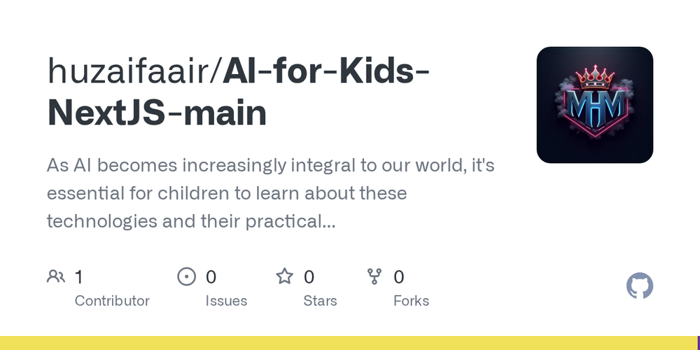 Screenshot of AI for Kids - NextJS