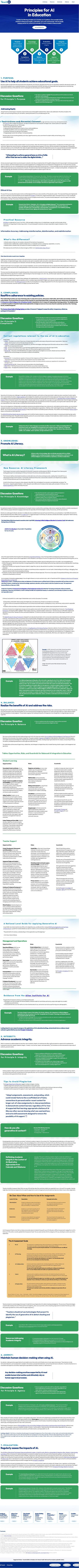 Screenshot of TeachAI Principles Toolkit
