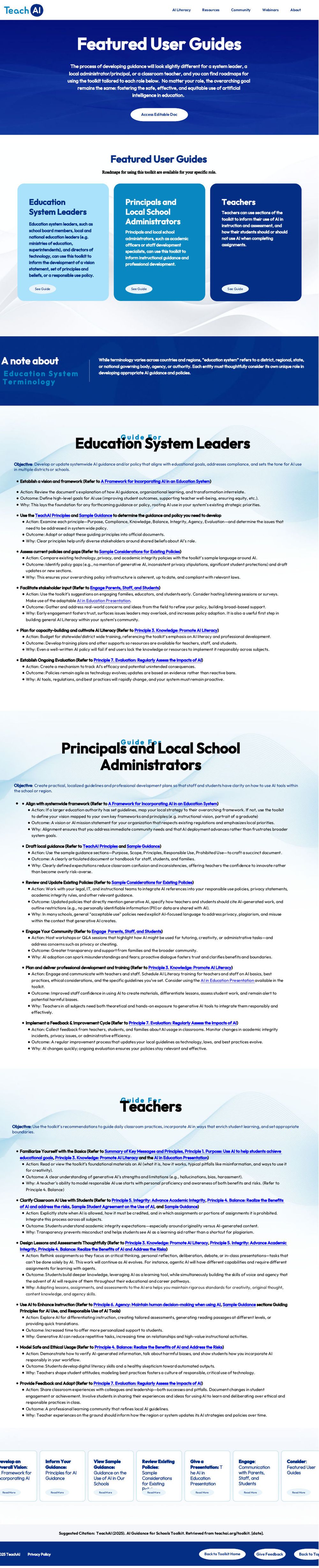 Screenshot of AI Guidance for Schools Toolkit