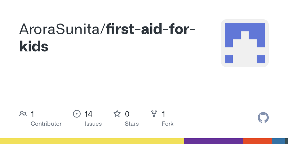 Screenshot of GitHub Repository for First Aid for Kids