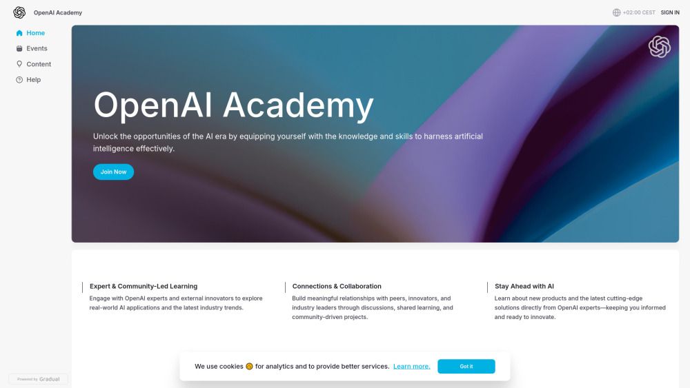 Screenshot of OpenAI Academy Screenshot of OpenAI Academy