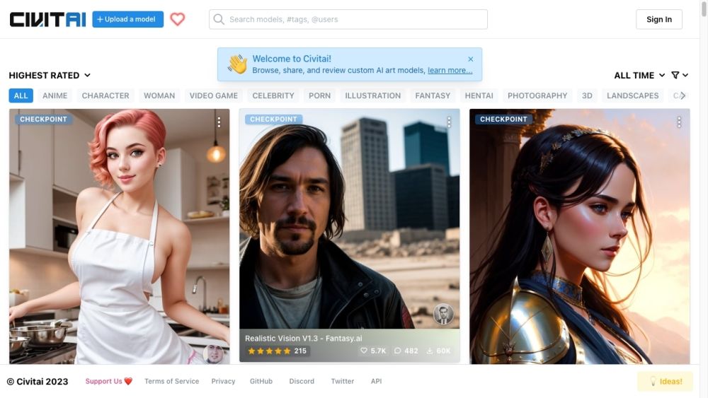 Screenshot of Civitai Screenshot of Civitai