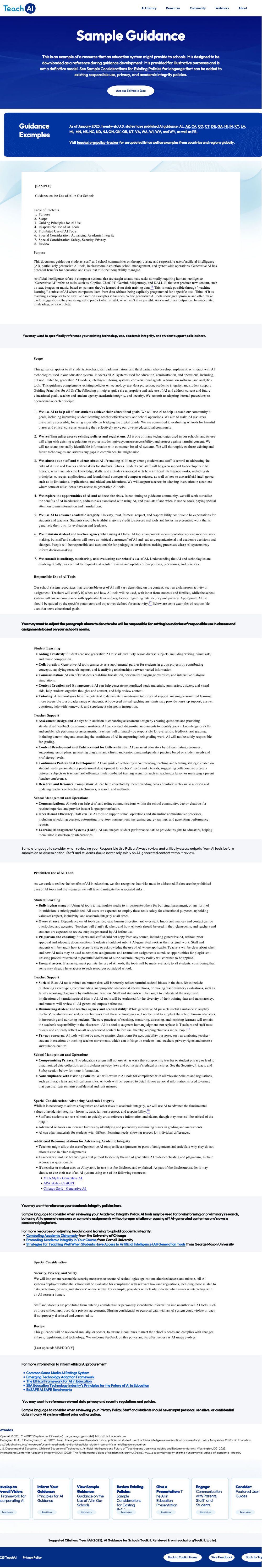 Screenshot of AI Guidance for Schools Toolkit Screenshot of AI Guidance for Schools Toolkit